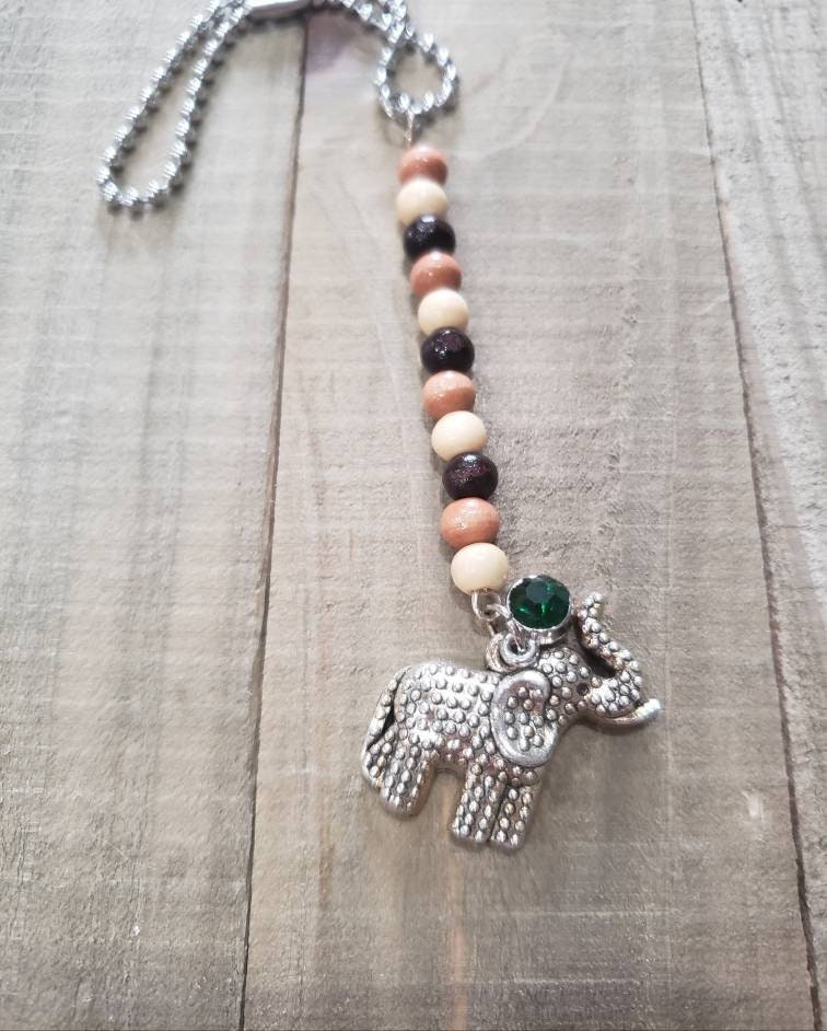 Beaded Mirror Charm Elephant Rear View Mirror Charm Mirror