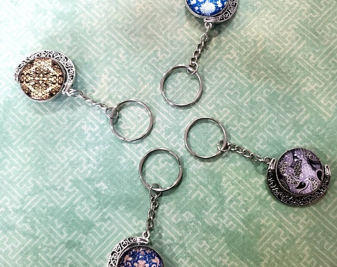 Moon Keychain,, Mosaic Colorful Keychains, Unique Gift