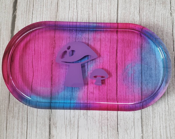 Mushroom Resin Vanity Tray, Jewelry Dish, Organizer, Soap Tray