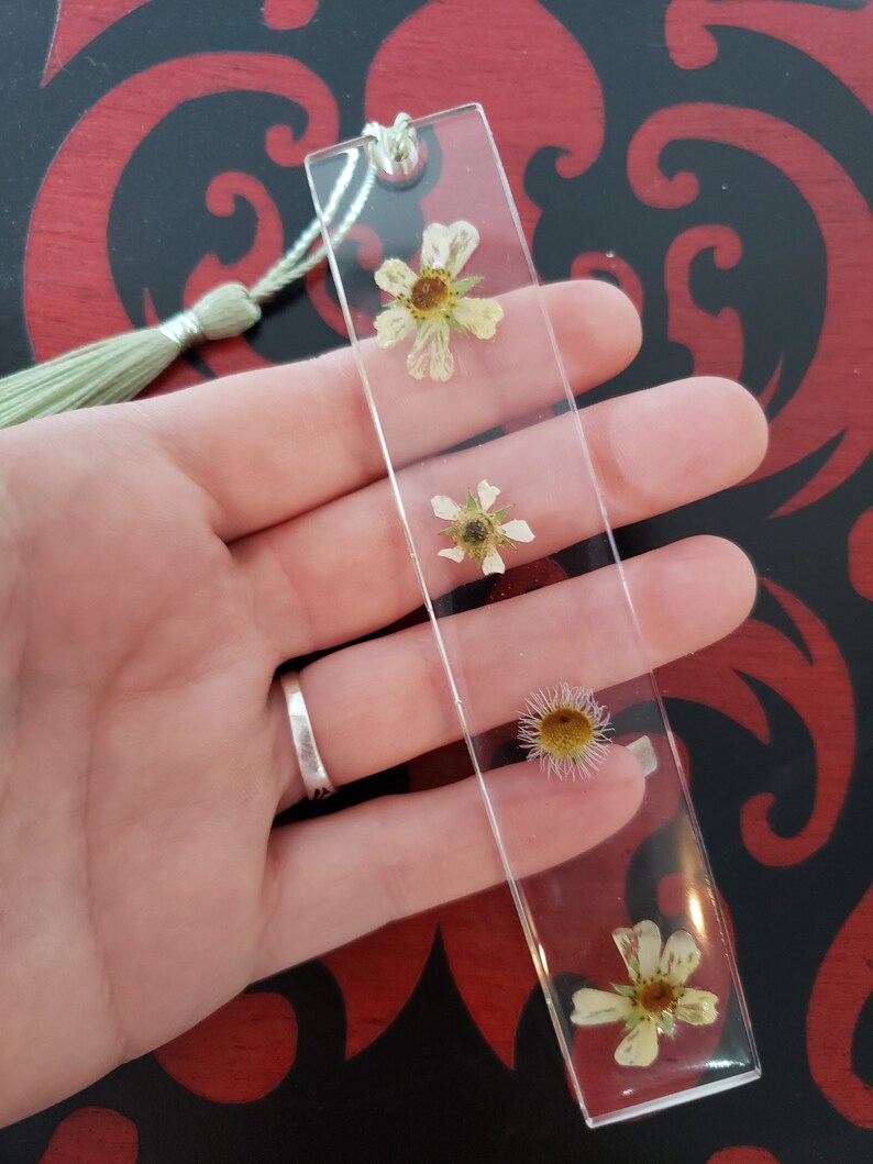 Resin Flower Bookmark Etsy