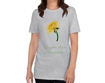 Inspirerend T-Shirt, Paardebloem T-Shirt, Bloemen T-Shirt, Unisex T-Shirt met korte mouwen