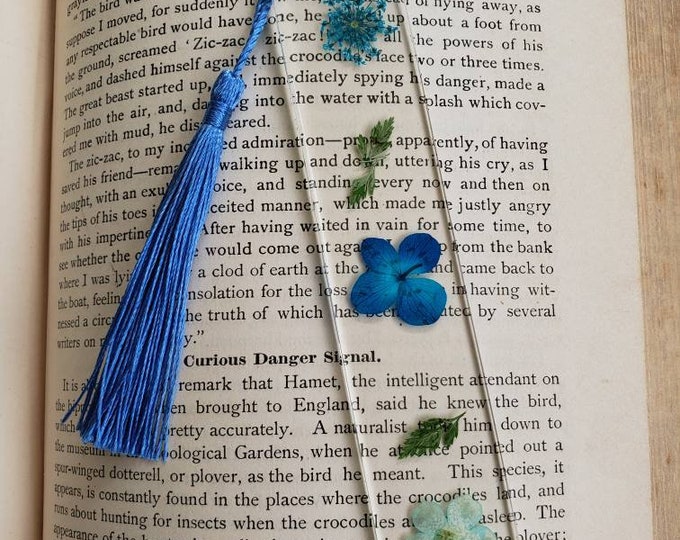 Blue Flower Resin Bookmark