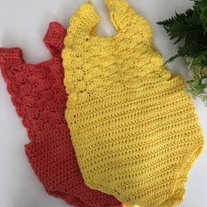 Crochet PATTERN - Shell Ruffle Romper / baby overalls/ romper pattern (3-6, 6-9, 9-12 months sizes), English version image 2