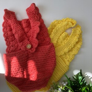 Crochet PATTERN - Shell Ruffle Romper / baby overalls/ romper pattern (3-6, 6-9, 9-12 months sizes), English version image 7