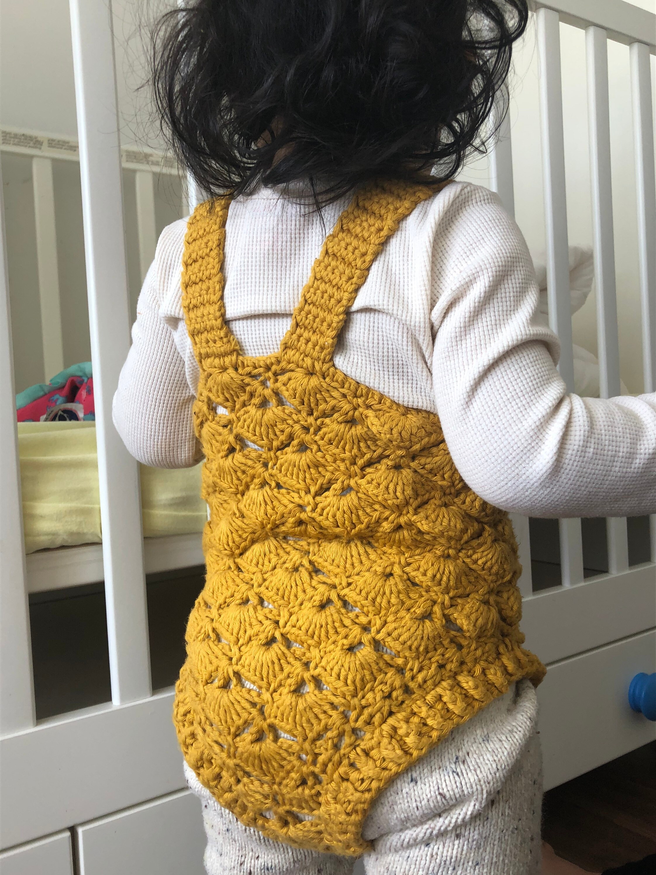 Crochet Baby Romper, Handmade Cotton Overalls, Newborn to 12 Months