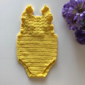 Crochet PATTERN - Shell Ruffle Romper / baby overalls/ romper pattern (3-6, 6-9, 9-12 months sizes), English version image 6