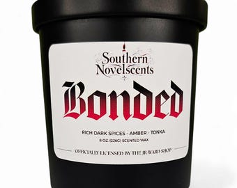 Bonded - Officially Licensed Black Dagger Brotherhood™ Inspired Candle - 8 oz Custom Blended Apricot/Soy Candle - Book Scent - BDB