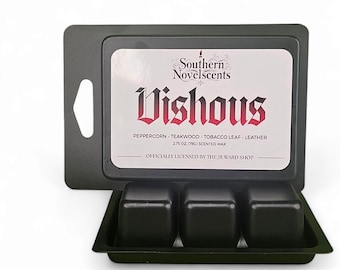 Vishous - Producto con licencia oficial inspirado en Black Dagger Brotherhood™ - Pastillas de cera de soja de mezcla personalizada de 78 g (2.75 oz) - Aroma a libro - BDB
