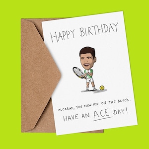 Carlos Alcaraz, Tennis, New Kid on the Block, Grand Slam, Wimbledon, Australier, French, US Open, inspirierte Geburtstagskarte