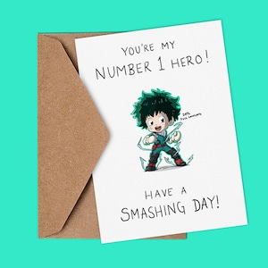 Anime Karte, A6, Anime, Manga, Plus Ultra, Smash, inspirierte Geburtstagskarte.