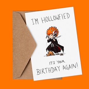 Carte d'anime, mignonne A6, Manga, Shinigami, carte de voeux d'anniversaire inspirée de Soul Reaper.