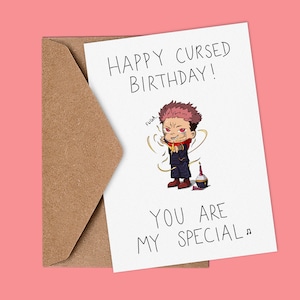 Anime card, Cute A6, Anime, Manga, King, Curse Inspired Birthday Greeting Card.