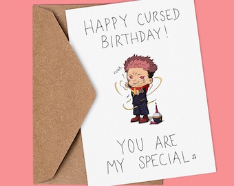 Anime card, Cute A6, Anime, Manga, King, Curse Inspired Birthday Greeting Card.