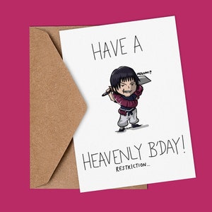 Anime card, Cute A6, Anime, Manga, Sourcerer, Curse Inspired Birthday Greeting Card.