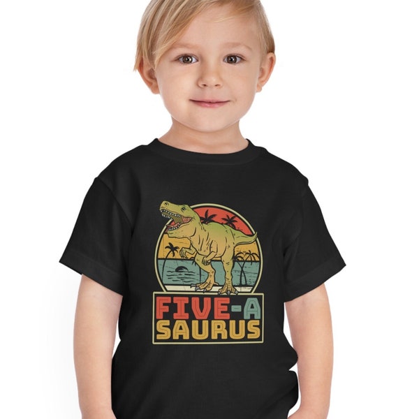 Kinderen 5 jaar oude dinosaurus verjaardag 5e T Rex Dino vijf Saurus T-shirt, Tyrannosaurus 5 jaar oude verjaardag shirt