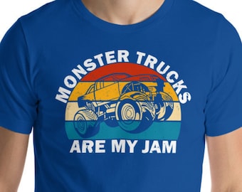 Monster Trucks son mi camisa de mermelada, Vintage Monster Truck cumpleaños camisa cool engines camisa divertida racing trucks amante camisa, regalo para él