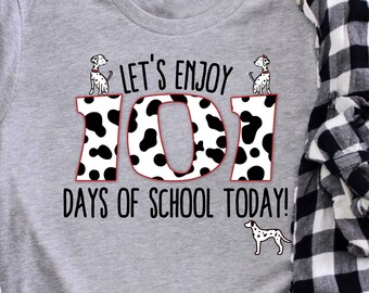 101 Days Of School Shirt, 101 Days Smarter Dalmatian Puppy Shirt, Funny Back to School Tee, Funny Quarantine 2021 Shirt, Funny Teacher Shirt