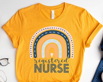 Registered Nurse Rainbow Shirts, RN Shirts, Nurses Superhero, Nurse Week, Shirt For Woman, Nursing Shirt, Nursing School Tee