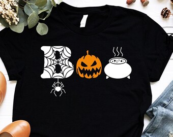 Halloween Boo Shirt, Halloween Pumpkin Shirt, Kids Halloween Shirt, Spider Halloween Shirt, Toddler Halloween Shirt, Halloween Ghost Shirt