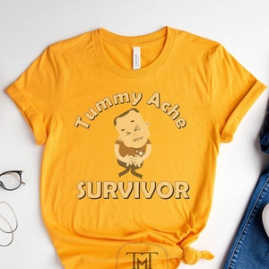 Funny Tummy Ache Survivor Tee Shirt, Trendy Stomach Ache Survivor Shirt For Men Women