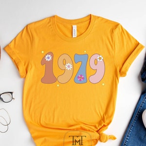 43e verjaardag shirt, vintage 1979 tee, 43e verjaardagscadeau voor vrouwen, veertig verjaardagscadeau voor mannen, 43e verjaardag beste vriend, 43e verjaardag vrouw