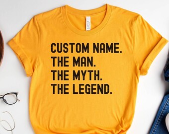 Aangepast shirt De Man De Mythe De Legende Gepersonaliseerde Shirt - Vaderdag Cadeau - Vader Cadeau Aangepast Shirt Mens Shirt Aangepast shirt