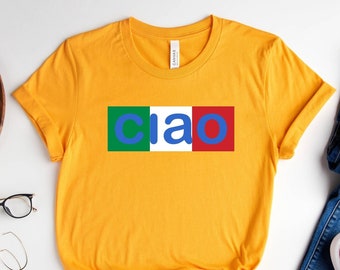Ciao Italian Flag Shirt, Ciao Shirt, Greeting in Italian