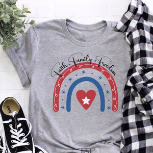 Faith Family Freedom Shirt, 4th of July Tee, American Freedom Shirt, Faith USA Flag Shirt, American Patriotic, Independence Day, Merica
