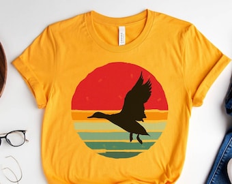 Retro Sunset Ente Shirt, Enten Shirt, Enten T Shirt, Tier Liebhaber Shirt, Ente Mama Shirt, Niedliche Farm Geschenk, Ente T Shirt, Ente Liebhaber Shirt