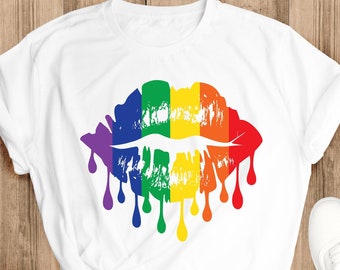 Rainbow Pride Shirt, Rainbow Lips Shirt, LGBTQ Shirt, Pride Month Shirt, Gay Pride T Shirt, Pride Shirt, Gelijkheid Shirt, Lesbische T shirt