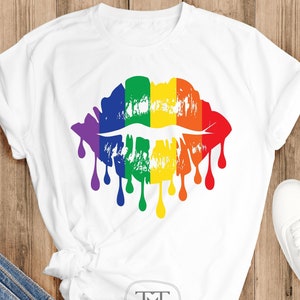Camisa do orgulho do arco-íris, camisa dos lábios do arco-íris, camisa LGBTQ, camisa do mês do orgulho, camiseta do orgulho gay, camisa do orgulho, camisa da igualdade, camiseta lésbica
