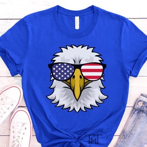4th of July Shirt, American Freedom Shirt, USA Flag Shirt, American Patriotic, Independence Day, Merica, Eagle With Glasses