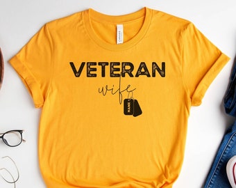 Custom Veteran Wife Shirt, Veterans Day Shirt, Memorial Day Shirt, Wife of Veteran T-Shirt, Proud of Veteran Husband T-Shirt, Military T