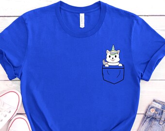 Pocket Unicorn Shirt, Funny Unicorn Shirt, Unicorn Shirt, Unicorn Lover Shirt, Unicorn Pocket Shirt, Unicorn Lover, Birthday Gift For Her