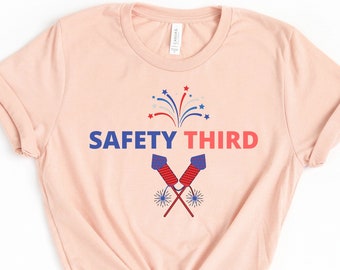 4. Juli Sicherheit dritte Unabhängigkeitsfeier Juli patriotische Shirt Feuerwerk Sicherheit dritte Shirt lustige 4. Juli tee, Unabhängigkeitstag tee