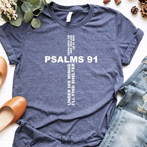 Christian T Shirt, Blessed Shirt, Religious Shirt, Hymn T-Shirt, Christ Jesus Shirt, Jesus Love Tee, Psalms 91 T Shirt, Bible Verse Shirt