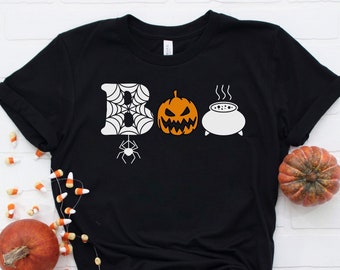 Halloween Boo Shirt, Halloween Pumpkin Shirt, Kids Halloween Shirt, Spider Halloween Shirt, Toddler Halloween Shirt, Halloween Ghost Shirt