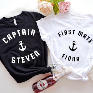 First Mate Matching Couple Boating And Sailing T-Shirt First Mate Matching Couple Boating And Sailing T-Shirt