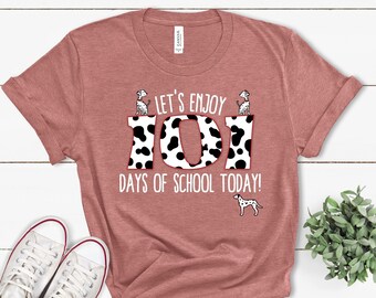101 Days Of School Shirt, 101 Days Smarter Dalmatian Puppy Shirt, Funny Back to School Tee, Funny Quarantine 2021 Shirt, Funny Teacher Shirt