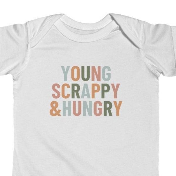 Young Scrappy and Hungry Infant Fine Jersey Bodysuit, Hamilton Baby, Hamilton Gift For Kid