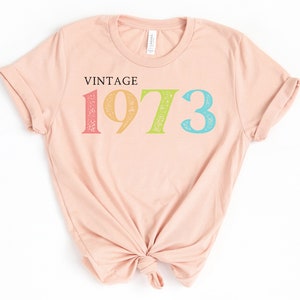48th Birthday Shirt, Vintage 1973 Shirt, 48th Birthday Gift For Women, 48th Birthday Gift For Men, Friend 48th Birthday, 48th Birthday Woman Heather Peach
