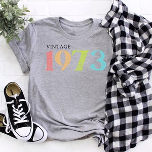 48th Birthday Shirt, Vintage 1973 Shirt, 48th Birthday Gift For Women, 48th Birthday Gift For Men, Friend 48th Birthday, 48th Birthday Woman Athletic Heather