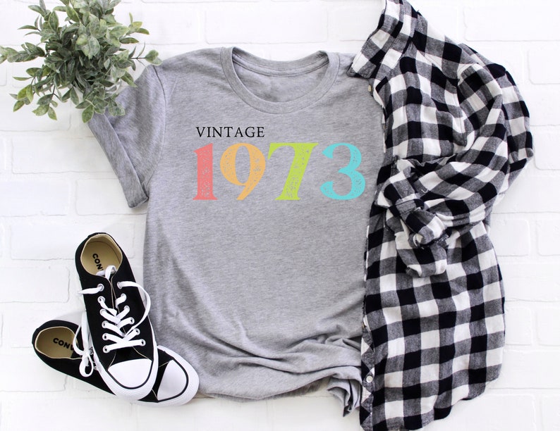 48th Birthday Shirt, Vintage 1973 Shirt, 48th Birthday Gift For Women, 48th Birthday Gift For Men, Friend 48th Birthday, 48th Birthday Woman Athletic Heather