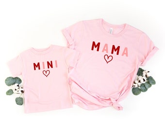 Mommy And Me Mama - Mini Matching Shirt, Matching Valentines Shirt, Mother Daughter Shirts, Mommy Valentine Gift, Valentines Gift For Kids