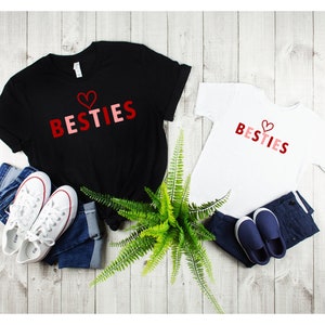 Mommy And Me Besties Matching Shirt, Matching Valentines Shirt, Mother Daughter Shirts, Mommy Valentine Gift, Valentines Gift For Kids
