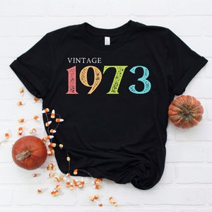48th Birthday Shirt, Vintage 1973 Shirt, 48th Birthday Gift For Women, 48th Birthday Gift For Men, Friend 48th Birthday, 48th Birthday Woman Black
