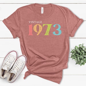 48th Birthday Shirt, Vintage 1973 Shirt, 48th Birthday Gift For Women, 48th Birthday Gift For Men, Friend 48th Birthday, 48th Birthday Woman Heather Mauve