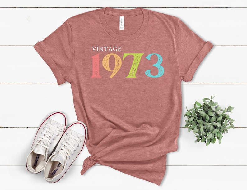 48th Birthday Shirt, Vintage 1973 Shirt, 48th Birthday Gift For Women, 48th Birthday Gift For Men, Friend 48th Birthday, 48th Birthday Woman Heather Mauve