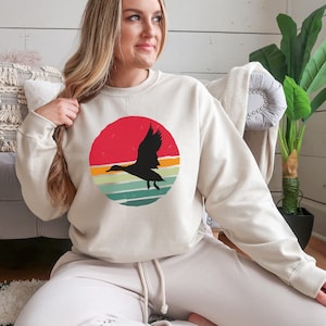 Felpa Retro Sunset Duck - Felpe con cappuccio, Camicia Ducks, Camicia Animal Lover, Camicia Duck Mom, Cute Farm Gift, Duck T Shirt, Duck Lover Shirt