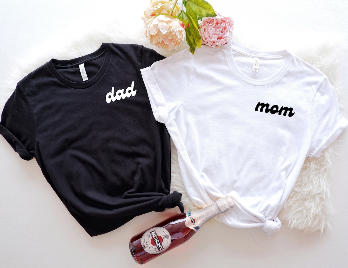 Matching Mom and Dad Shirts Mom and Dad Tees Mom Pocket Tee | Etsy